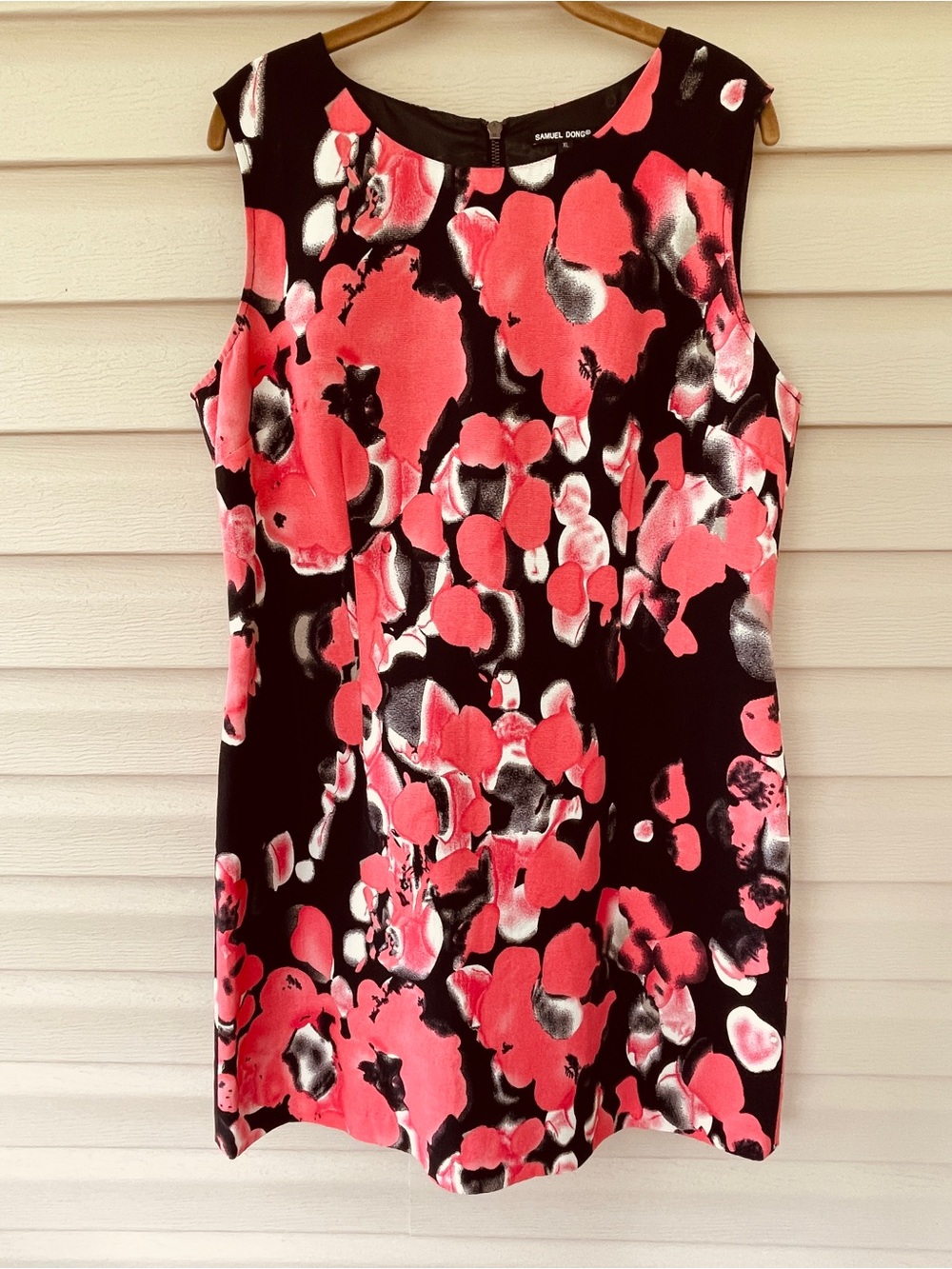 Samuel Dong Abstract Floral Print Sleeveless Sheath Dress Size X-Large